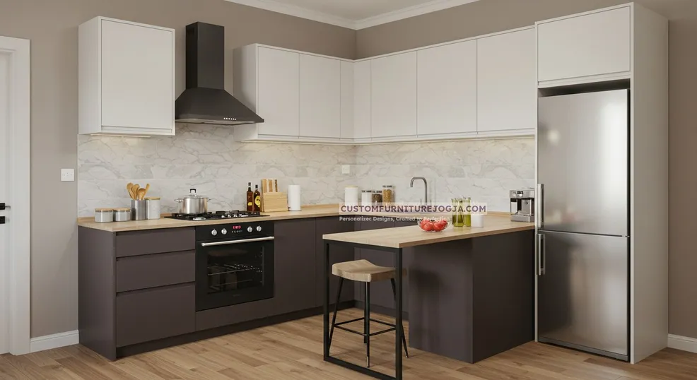 Jasa Pembuatan L shape Kitchen Set Jogja